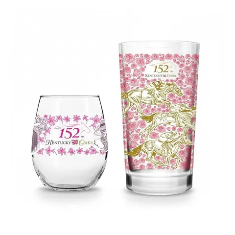 2026 Official Mint Julep and Lily Glass Set – Amazon product photo